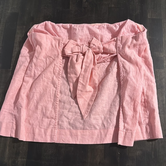 Free People Pink Orchid Cotton Linen Tie Back Tube Top Size XL NWT - Picture 2 of 7